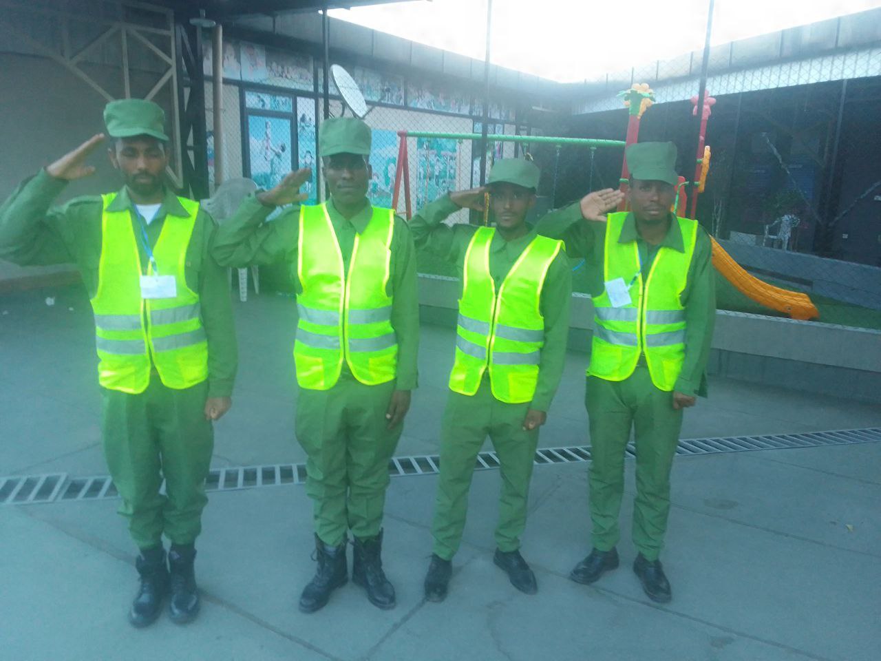 Team wearing safety vests